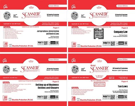 Buy Shuchita Solved Scanner Combo CS Executive Module 1 (Paper 1,2,3,4 ...