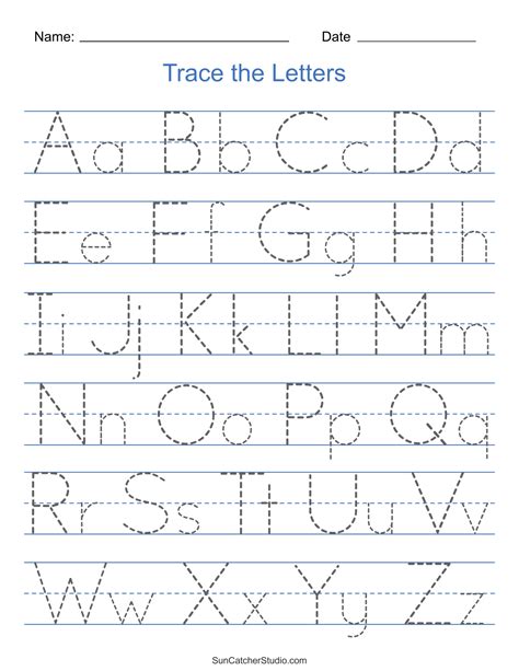 Free Printable Alphabet Tracing Worksheets for Kindergarten | Tracing ...