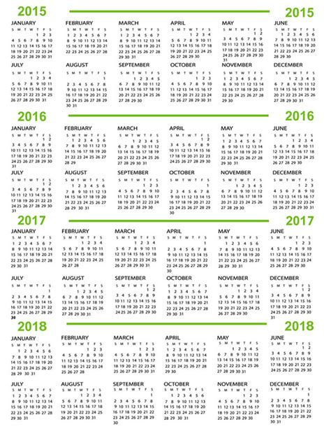 Calendar 2018 Template (12 months/page) - Printable 2017 Calendar