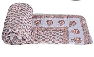 Buy Cloud Mart Jaipuri World Famous Light Weight Pure Cotton Gold Print ...