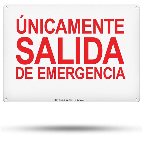 Buy TRADESAFE Emergency Exit Only Sign – Únicamente Salida de ...