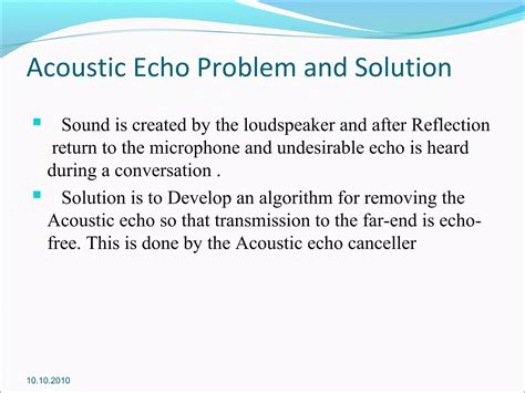 Acoustic echo cancellation using nlms adaptive algorithm ranbeer | PPT