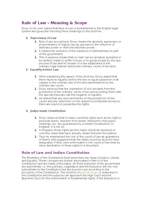 Rule of Law – Meaning - practice materials - Rule of Law – Meaning ...