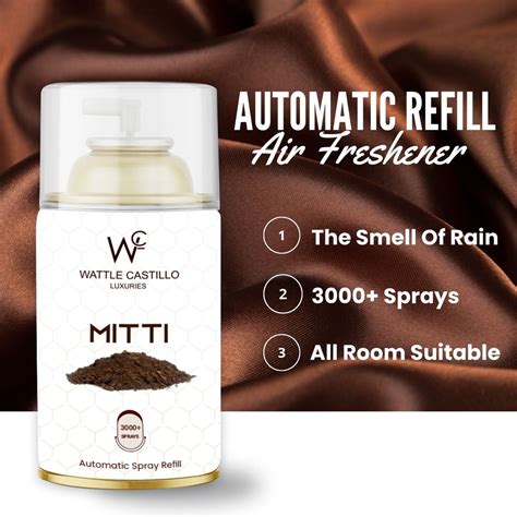 Rainy Mitti Automatic Room Fresheners Refill (265ml) & 3000+ Sprays Gu ...