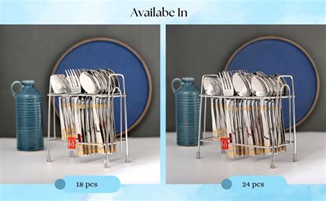 FnS 24 Pieces Premium Stainless Steel Cutlery Set with Stand | Home ...