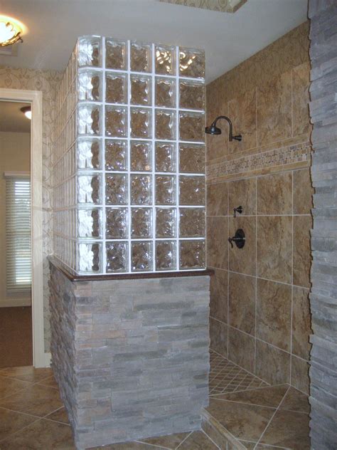 Glass block showers in St. Louis, Doorless Shower, Wedi shower systems ...