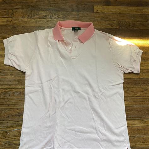 Jcrew pink 100% cotton two tone polo shirt size medium - Depop