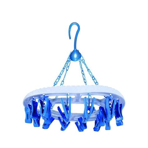 OFFER MALL Plastic Clothes Drying Hanger with 24 Clips/Pegs, Baby ...