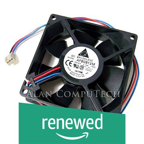 (Renewed) DELTA AFB0812M Fan 3 Wire PULLS 80MM OR 3 1/8 INCH Fan DC 12V ...