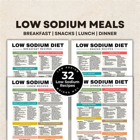 Low Sodium Diet Meal Recipes for Kidney Disease, Hypertension, High Blood Pressure, Stroke Heart ...