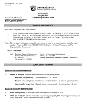 Fillable Online files dep state pa Instructions Chapter 110 Sub ...
