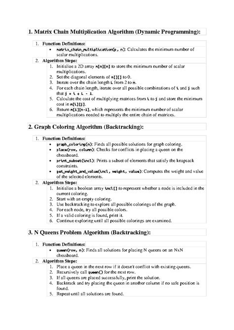 DAA: Matrix Chain Multiplication, Graph Coloring & N Queens Algorithms ...