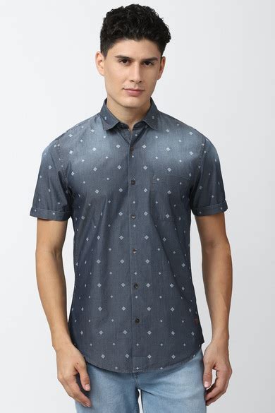 Buy Men Grey Print Half Sleeves Casual Shirt Online - 811950 | Peter ...