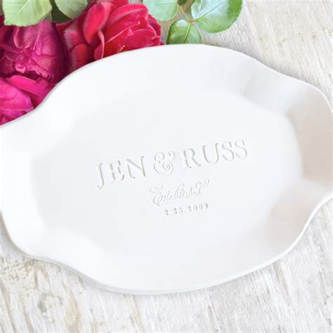 Personalized Pottery Serving Platter Custom Dining Wedding Plate Gift ...
