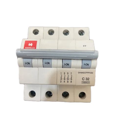 Havells 4 Pole MCB - 32A C Curve, 10 kA Breaking Capacity, Affordable Price