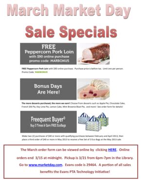 Fillable Online The March order form can be viewed online by clicking ...