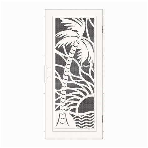 TITAN Premium Aluminum Security Door 30-in x 80-in White Aluminum Left ...