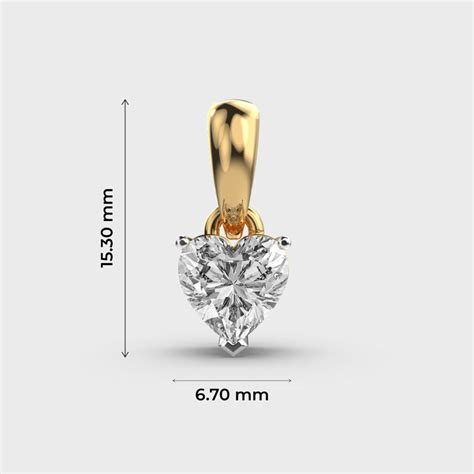 Buy 1 Carat Classic Heart Solitaire Pendant (Without Chain) At Jewelbox