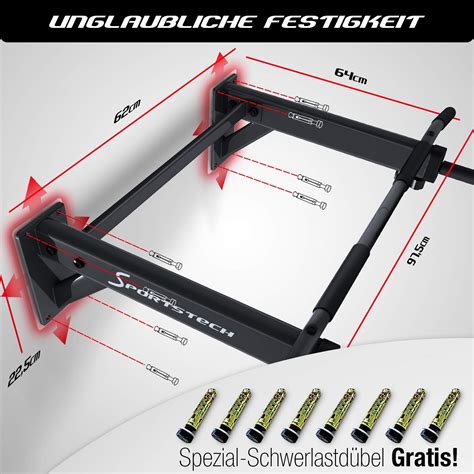 Buy Sportstech 4in1 Pull-up Bar KS300 Wall Mounted Chin Up Bar, 3 ...