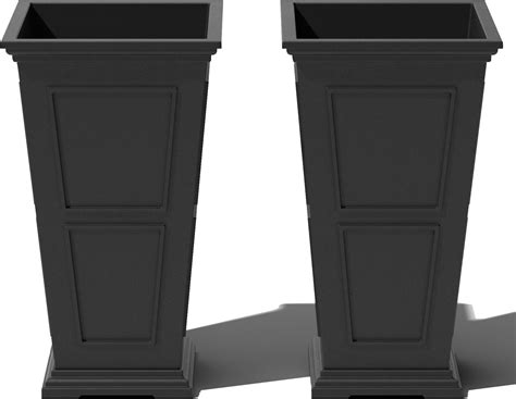 Amazon.com : 24" Tall Black Planter 2-pack : Patio, Lawn & Garden
