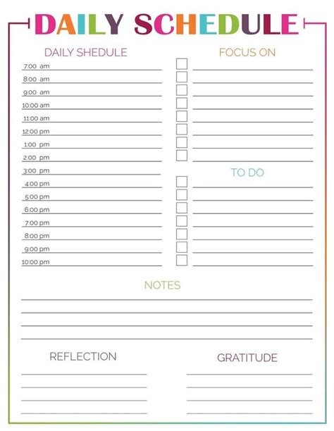 Free Printable Time Schedule 的图像结果