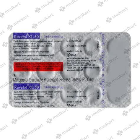 REVELOL XL 50MG TABLET 15'S : View Price, Combination and Alternatives ...