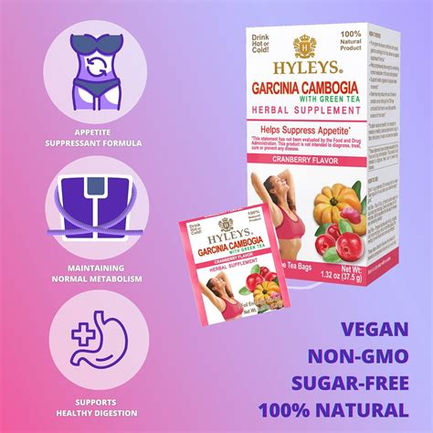 Buy Hyleys Garcinia Cambogia Green Tea Cranberry -25 Count (Pack of 12 ...