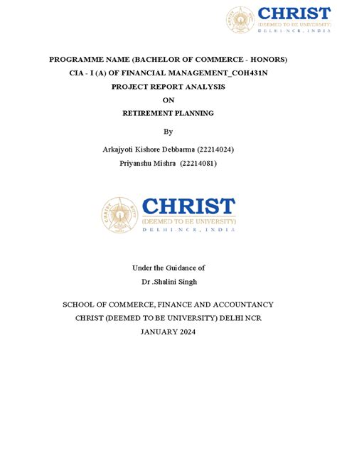 Financial Management CIA 1 ( A ) - PROGRAMME NAME (BACHELOR OF COMMERCE ...