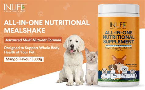 Buy INLIFE Nutritional Meal Mix Powder for Dogs Cats and Pets, Protein ...