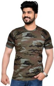 RD Military Camouflage Men Round Neck Multicolor T-Shirt - Buy RD ...