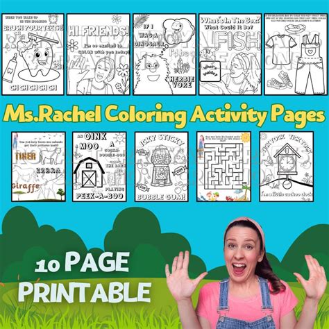 10 Page Ms Rachel Coloring & Activity PRINTABLE - Etsy