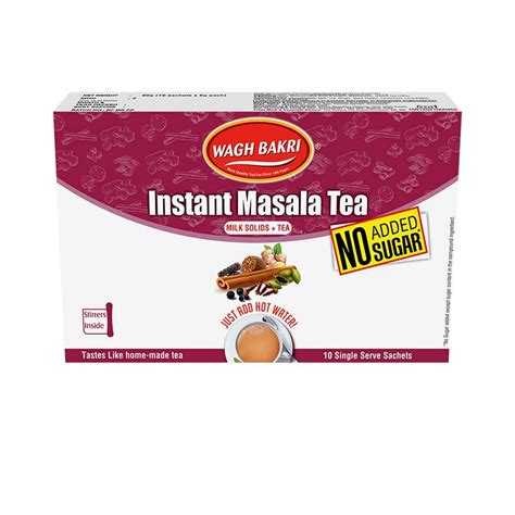 Wagh Bakri Masala Instant Tea Premix - No Added Sugar - 10 Sachets, 80 ...
