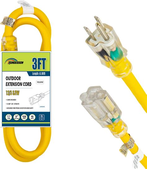 Amazon.com: Ultra Explorer 3 FT Outdoor Extension Cord with Lighted End ...