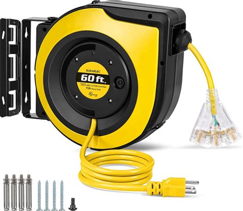 Suraielec 45 FT Retractable Extension Cord Reel, Kosovo | Ubuy