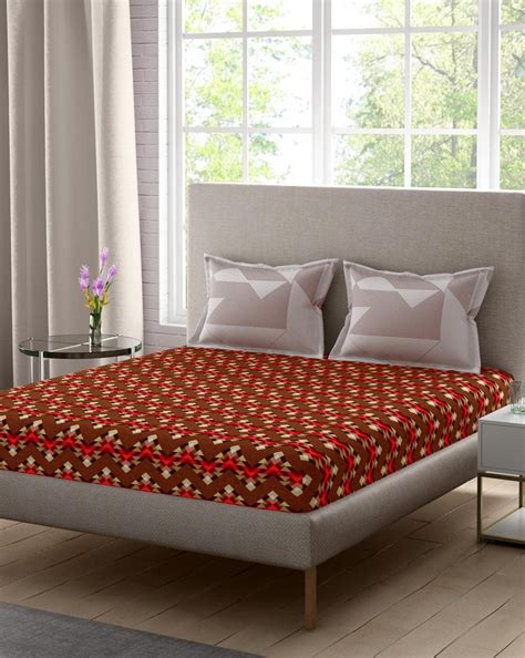 Buy Portico New York Galaxy 100 % Cotton Printed 1 Double Bedsheet with ...