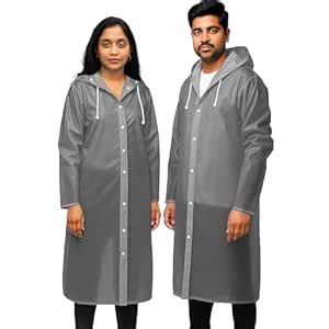 Allextreme EVA Waterproof Unisex Rain Coat Hooded Full Sleeves Outdoor ...
