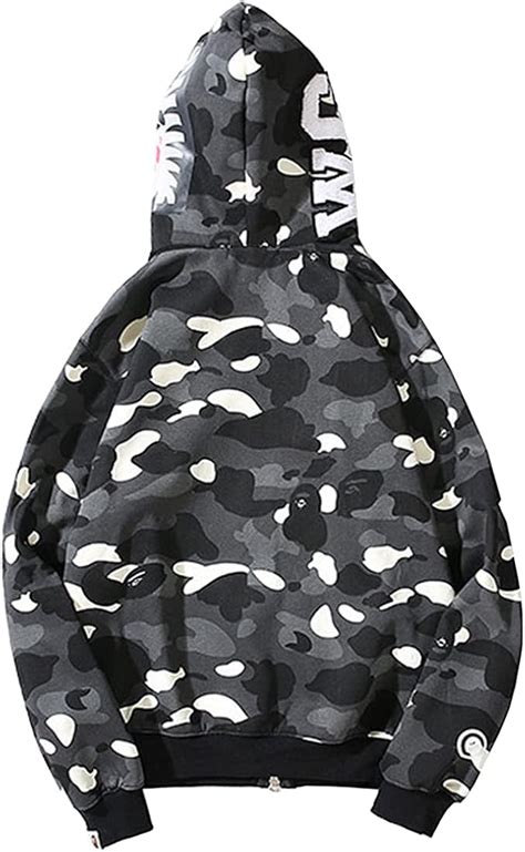 Buy Imilan Boys Shark Camo 3D Printed Hoodie Sweatershirt Full Zip ...