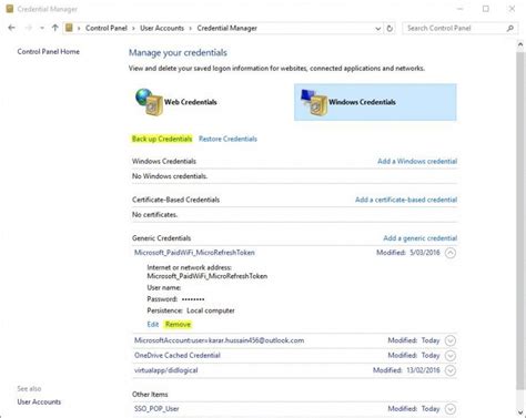Image result for Windows Credentials Generic Credentials