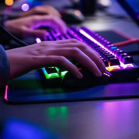 Free Gaming Keyboard Action Image - Gaming, Keyboard, Backlit | Download at StockCake