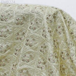 Buy Embroidered Fabric by the Yard Sewing DIY Crafting Indian ...