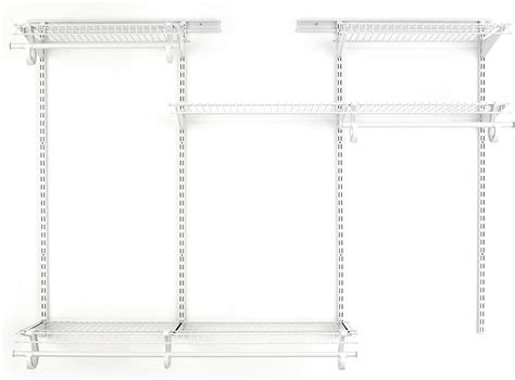 ClosetMaid 8808 ShelfTrack Adjustable Closet Organizer Kit, White, 4 ...