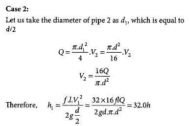 The head loss in a pipe of diameter d carrying oil at a flow rate Q ...