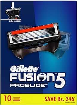 Gillette Fusion Proglide Blades for men - 10 count for Perfect Shave ...