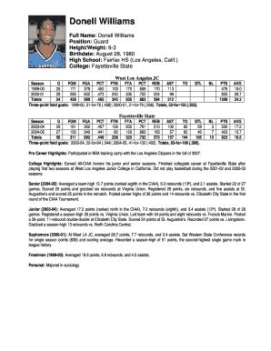 Fillable Online Donell Williams Fax Email Print - pdfFiller