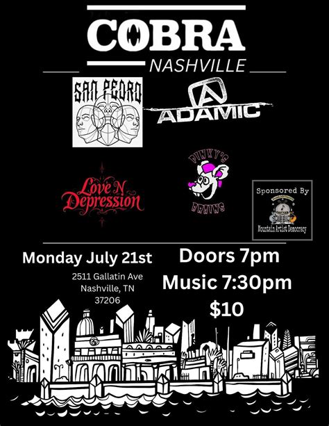 Venue: Adamic | Pinkys Brains | San Pedro | Love n Depression, Cobra ...