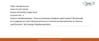 Lecture Notes | SHROFF S. R. ROTARY INSTITUTE OF CHEMICAL TECHNOLOGY