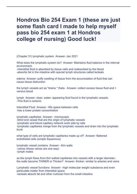 HONDROS BIO 254 EXAM 1 (THESE ARE JUST SOME FLASH CARD I MADE TO HELP ...