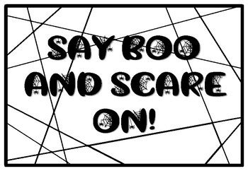 SAY BOO AND SCARE ON!, Halloween Coloring Pages, Halloween Morning Work ...