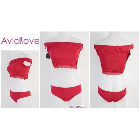 Jual Bra Set Wanita Tanpa Kawat AVIDLOVE Tanpa Busa Model Sabrina ...