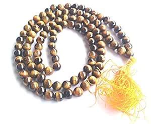 Mala - Tiger Eye Mala 108 Beads Size 8 MM for Reiki Healing and Vastu ...